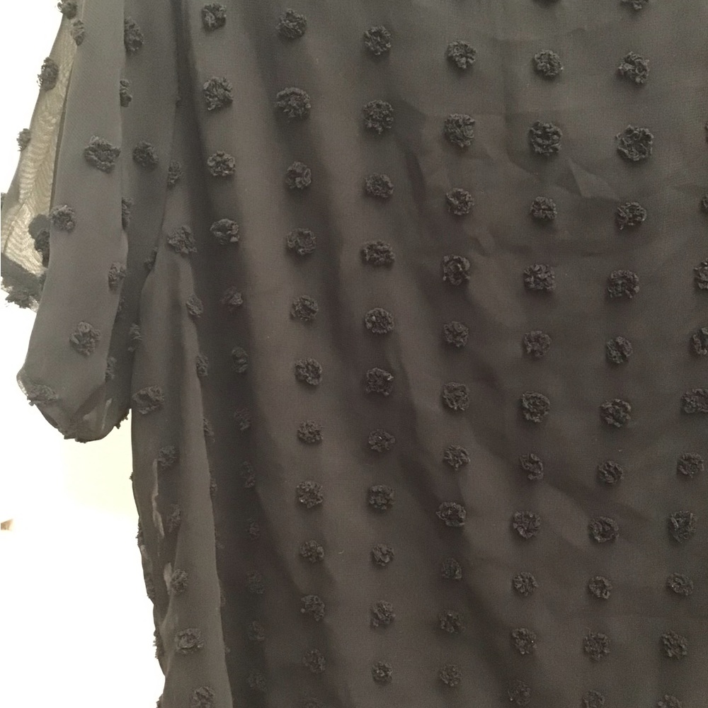 Black Swiss Dot lined top - Picture 3 of 6